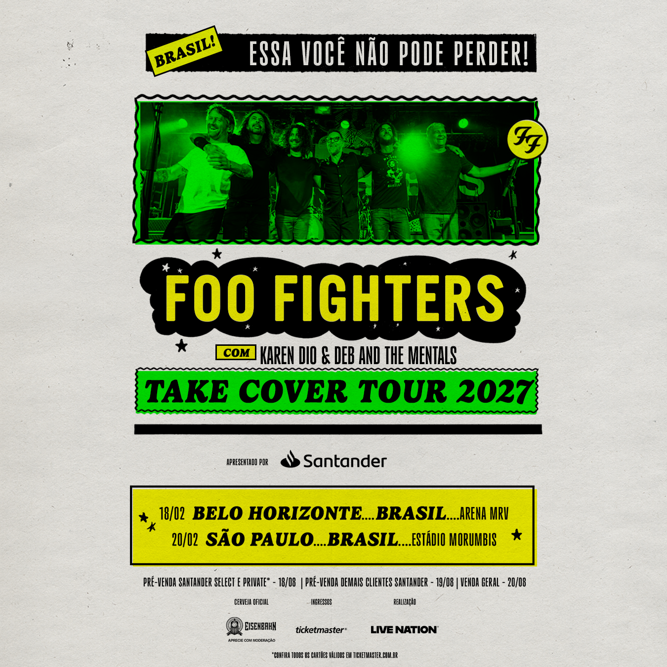 Foo Fighters — Take Cover Tour 2027
